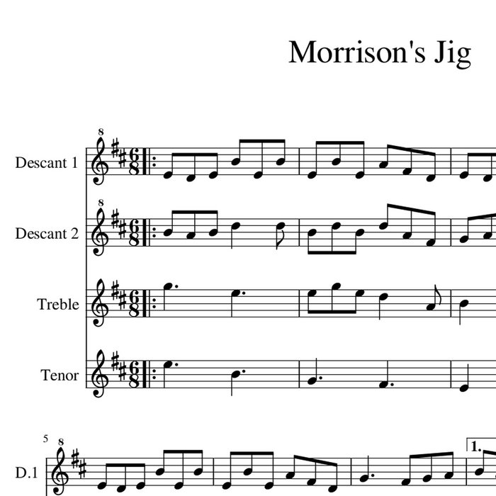 Morrison's Jig - Celtic Recorder Group Sheet Music | Recorders by