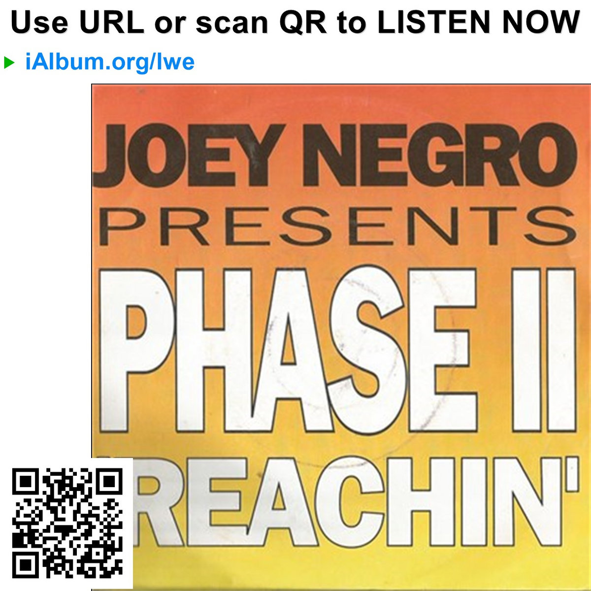 JOEY NEGRO  / PHASE Ⅱ 'REACHIN' Reachin | Joey Negro Presents Phase II | Joey Negro
