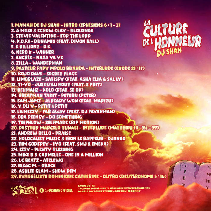 Pochette verso : La Culture de l'Honneur