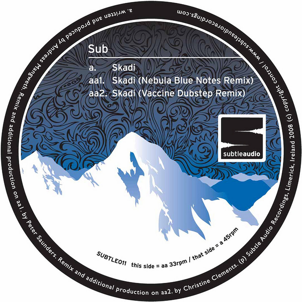 SUBTLE011 :: Sub - Skadi + Remixes by Nebula & Vaccine cover