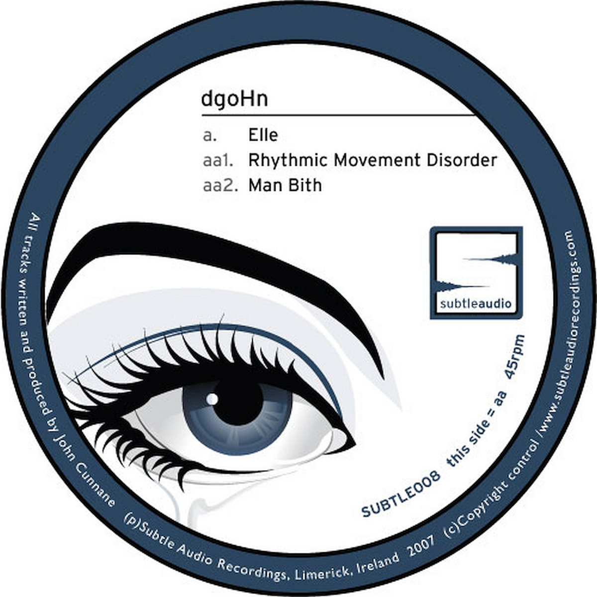 SUBTLE008 :: dgoHn - Elle / Rhythmic Movement Disorder / Man Bith cover